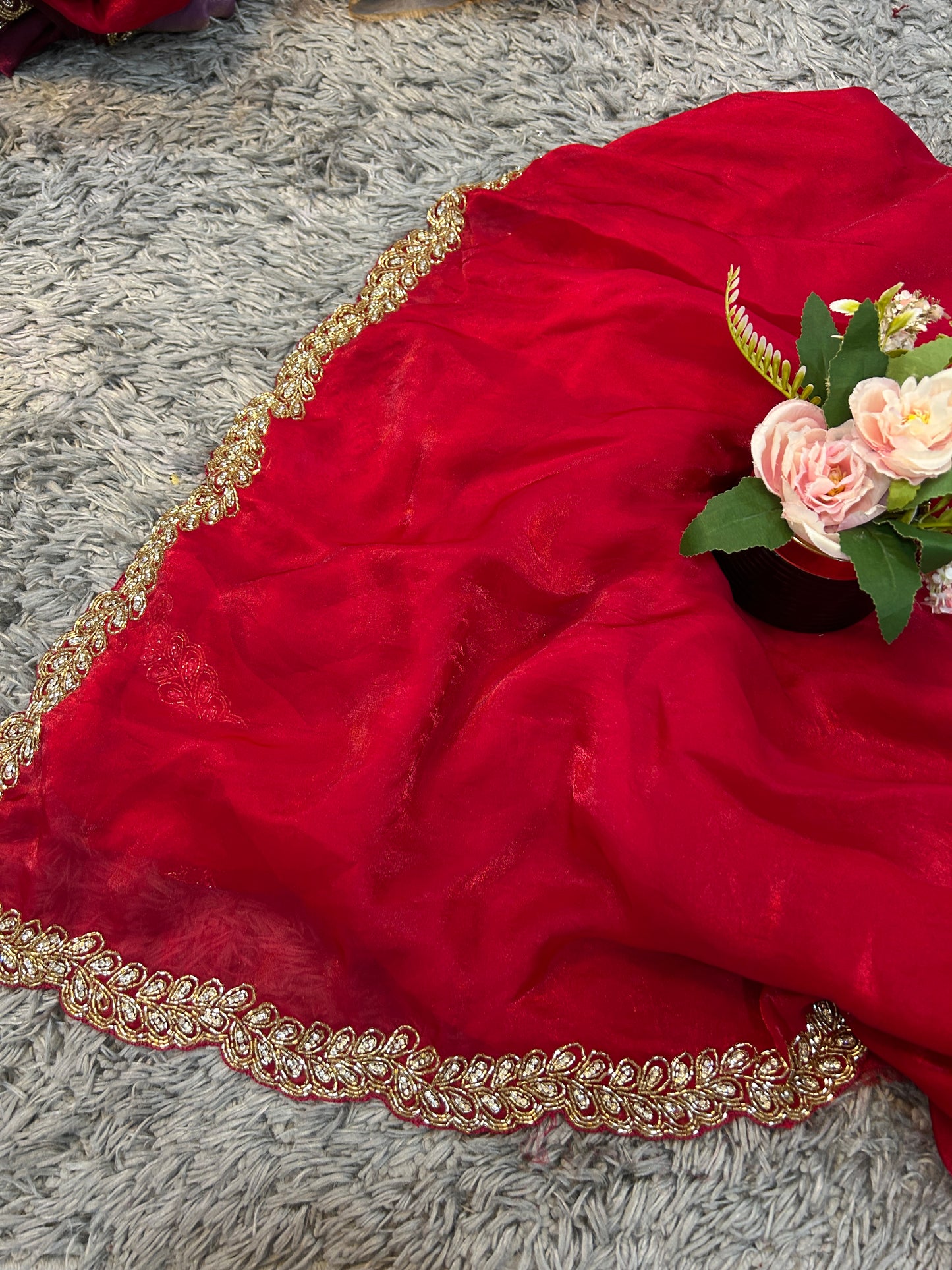 Vika Velvet Satin Saree