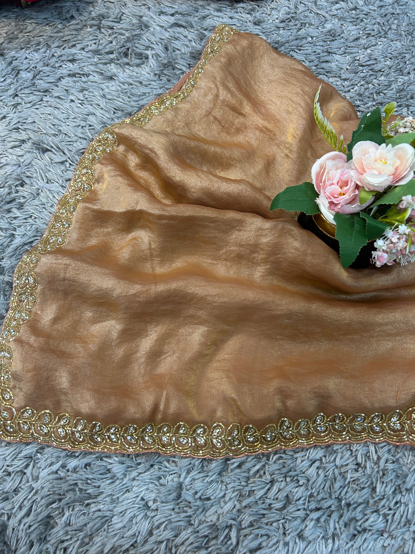 Vika Velvet Satin Saree