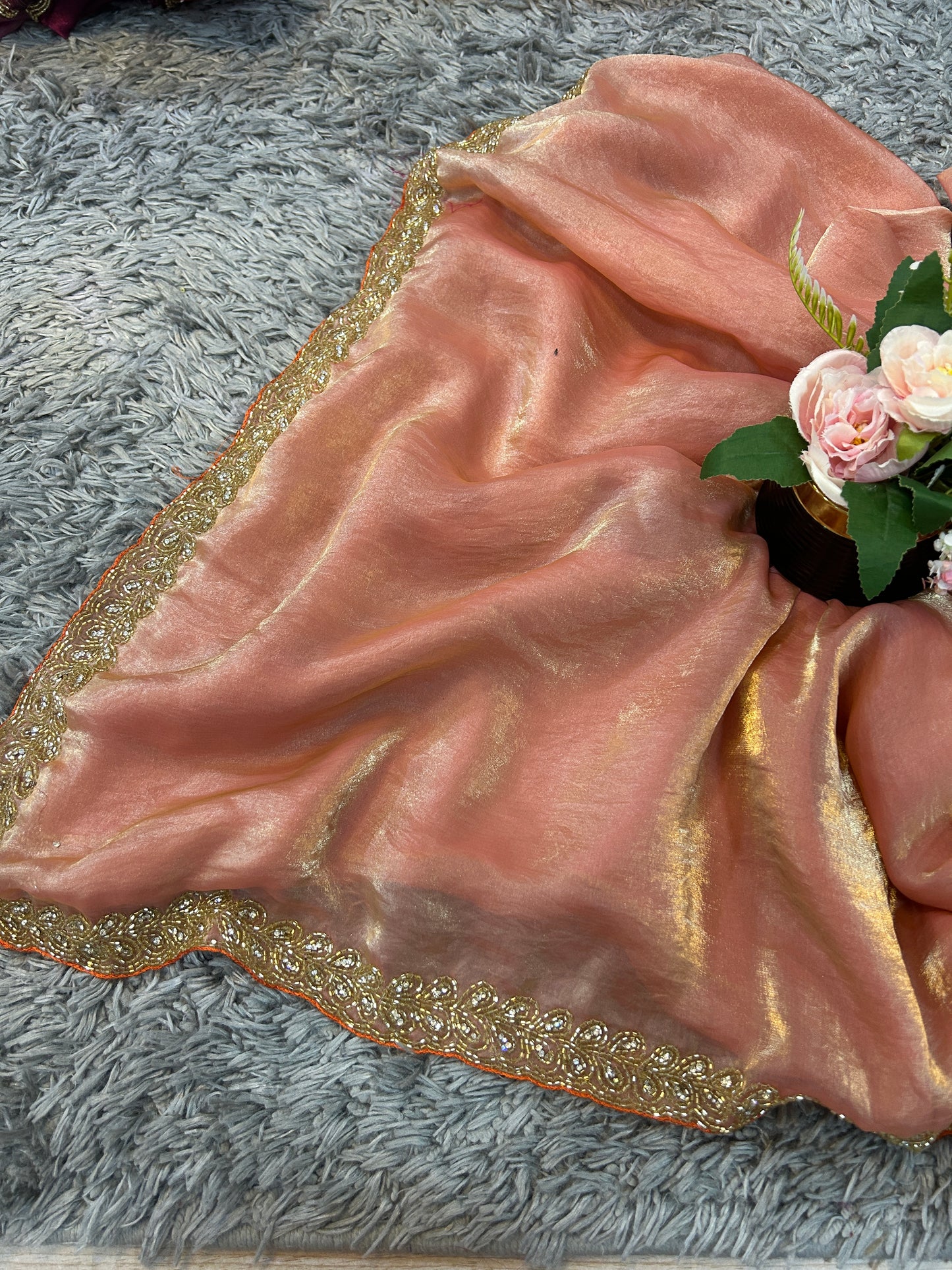 Vika Velvet Satin Saree