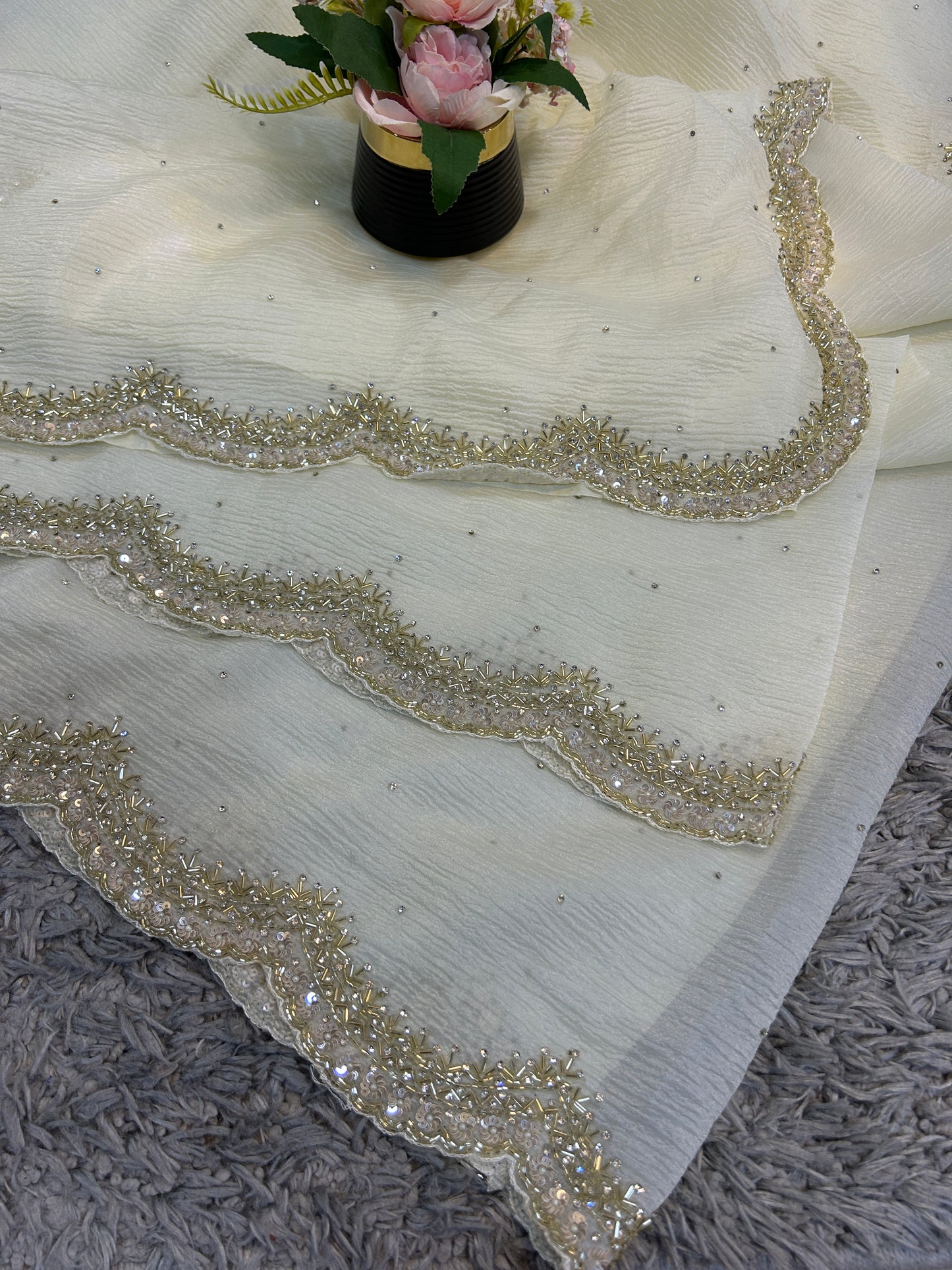 Sneha Crush Tissue Saree – Lightweight Glamour in Every Fold