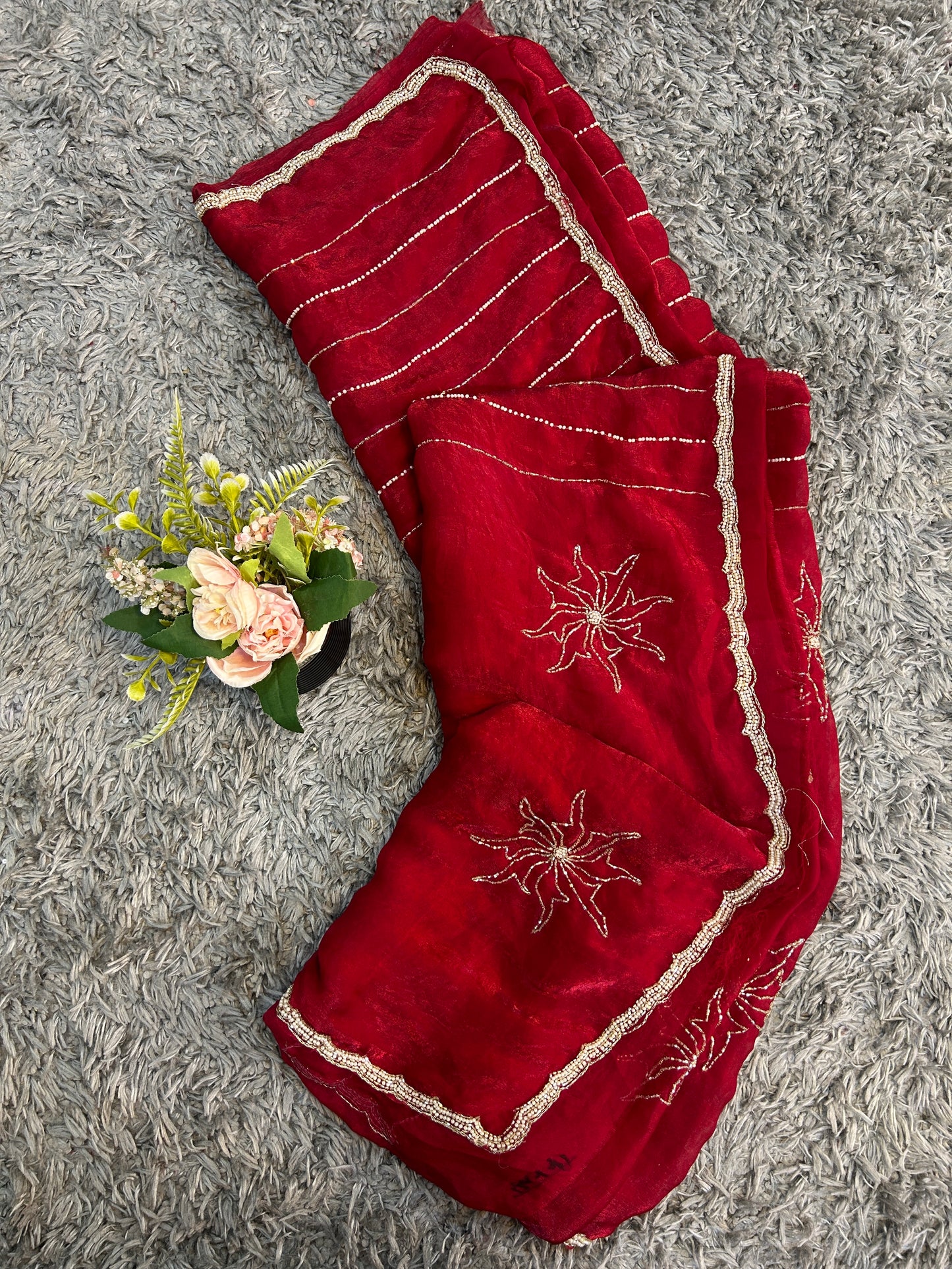 Pihu Velvet Satin Saree – Rich Satin Finish, Hand-Elegance