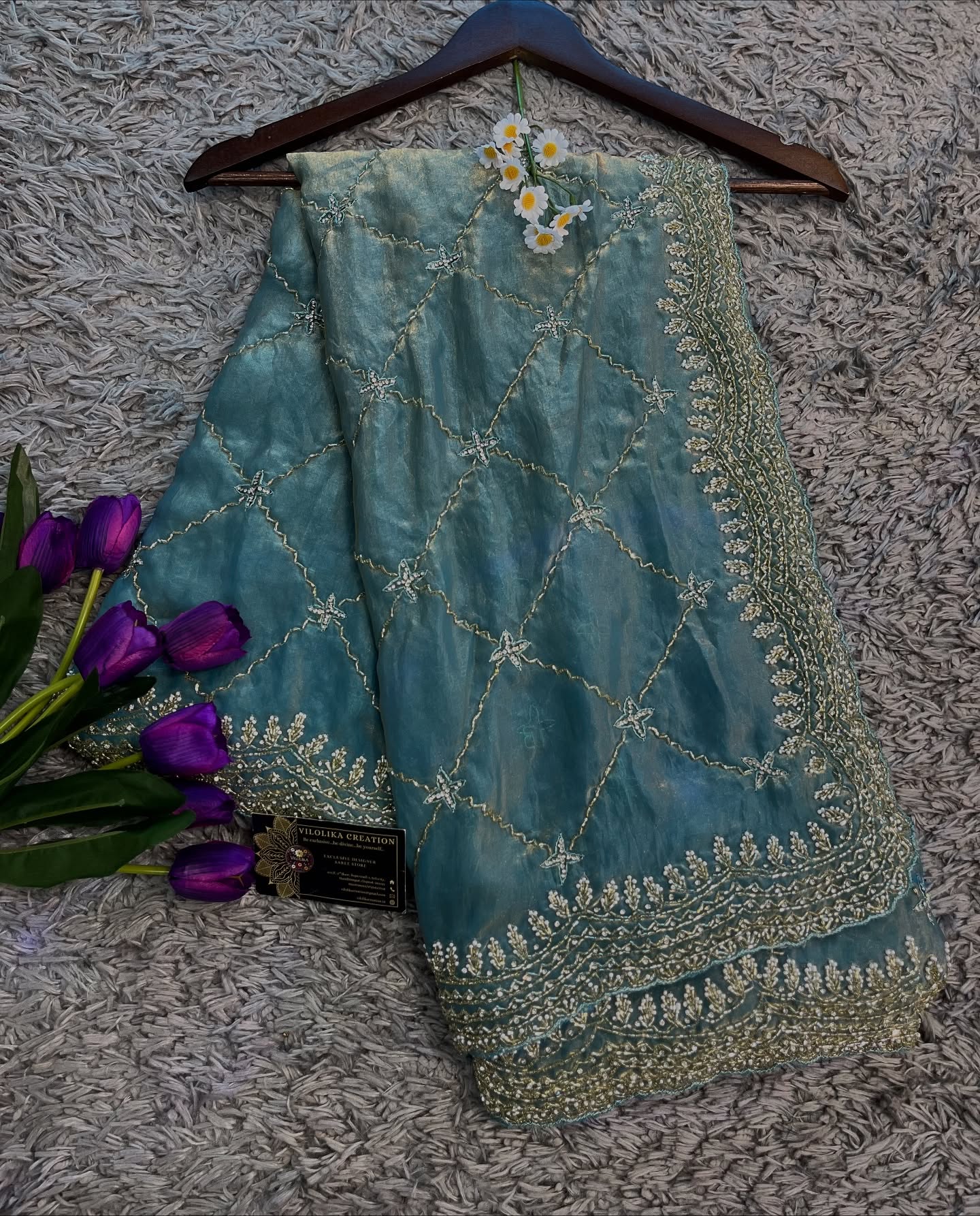 Dilruba Handworked Premium Fendy Satin Saree