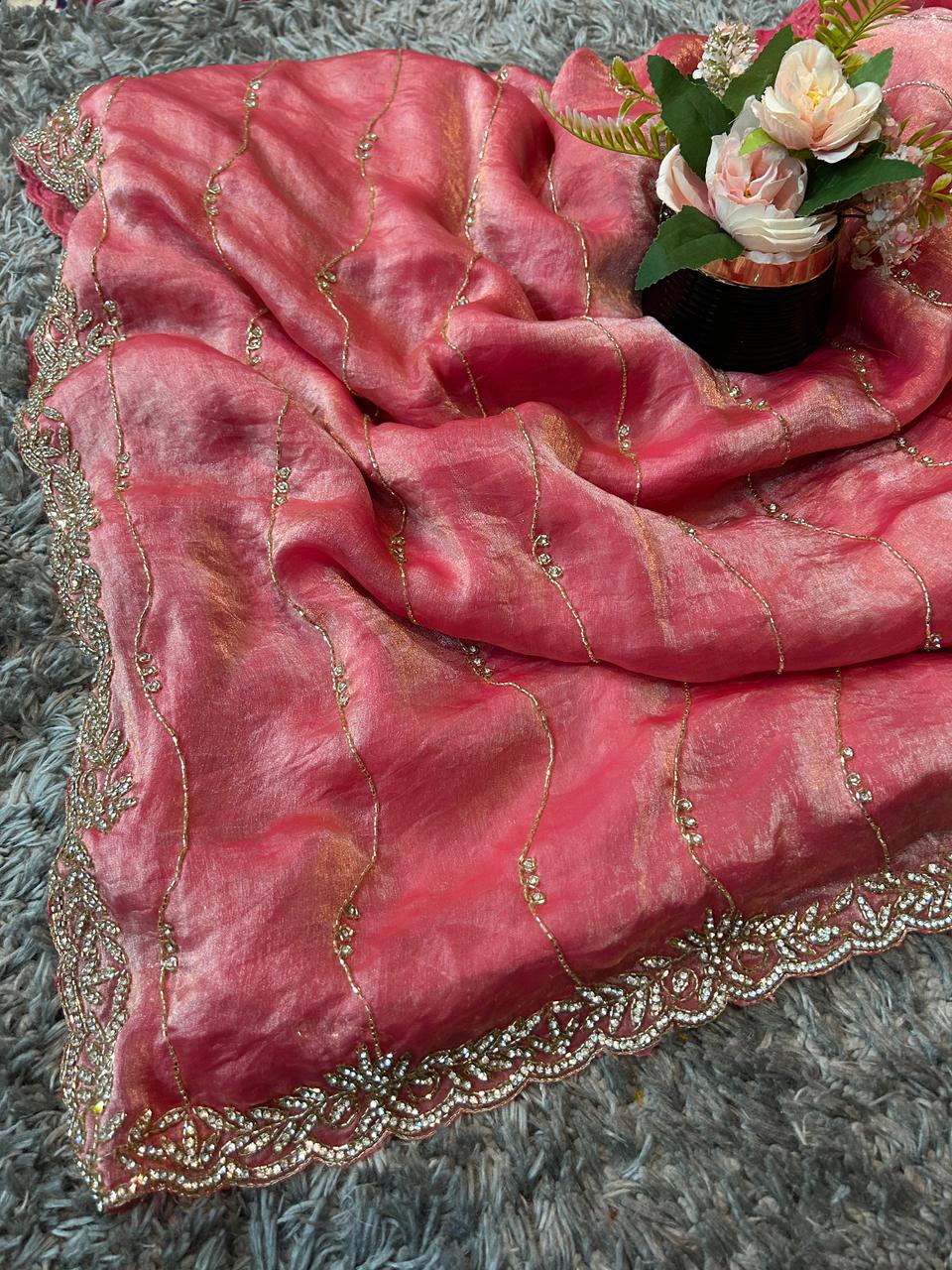 Chandni Velvet Satin Saree