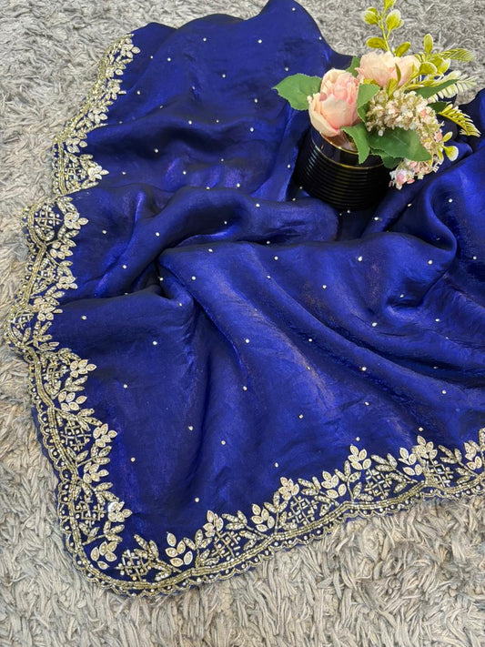 Madhuri Velvet Satin Saree