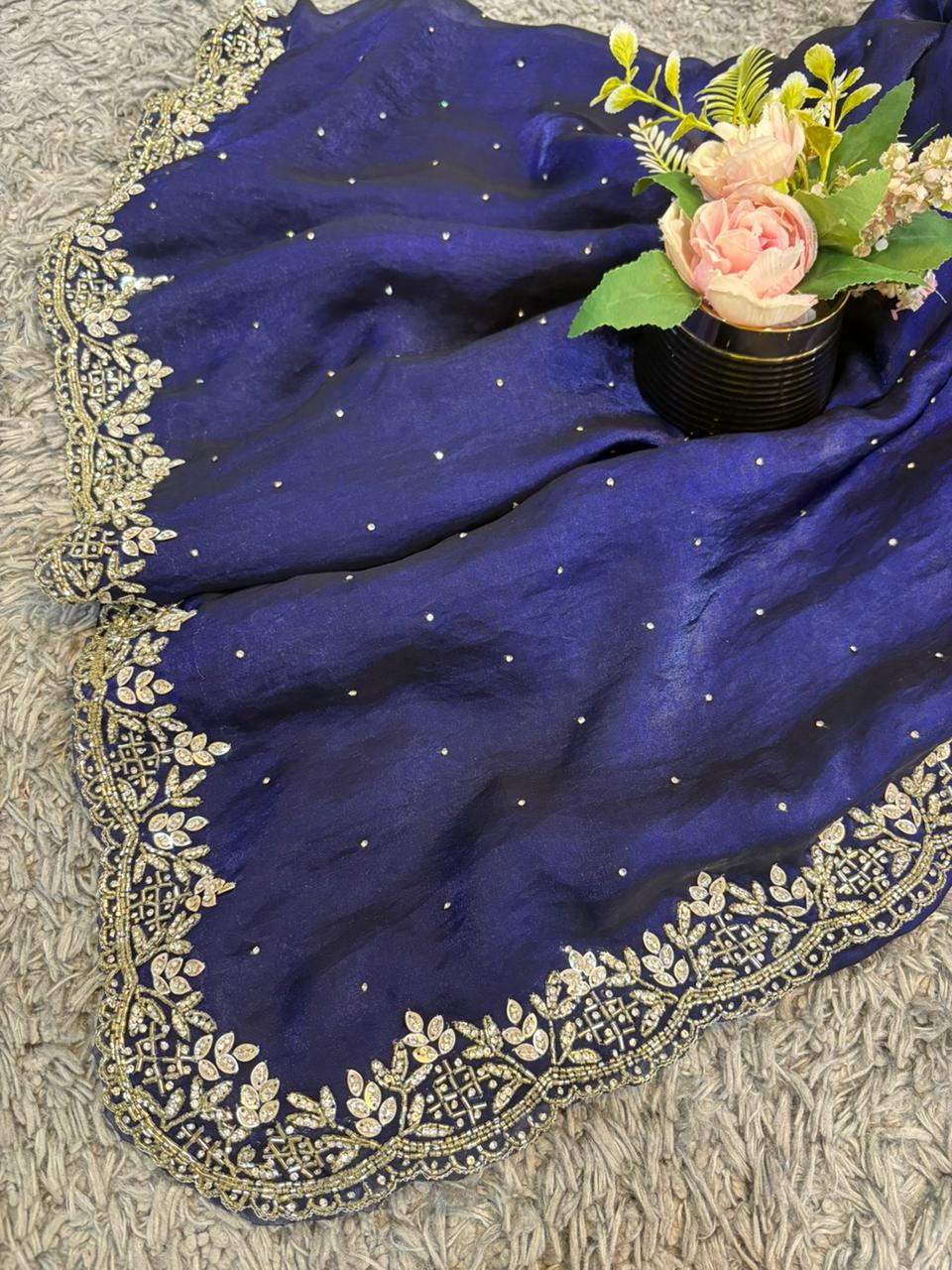 Madhuri Velvet Satin Saree