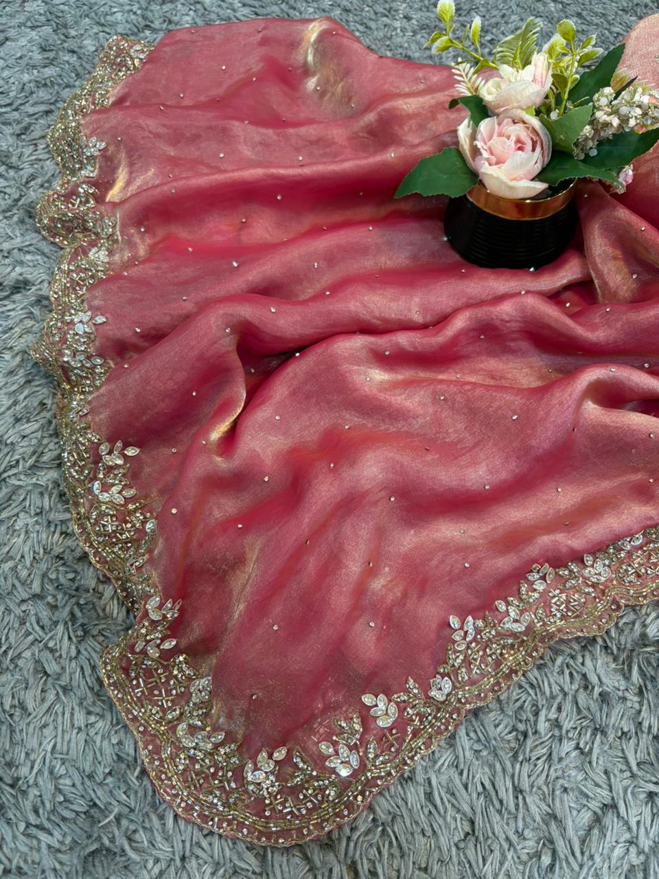Madhuri Velvet Satin Saree