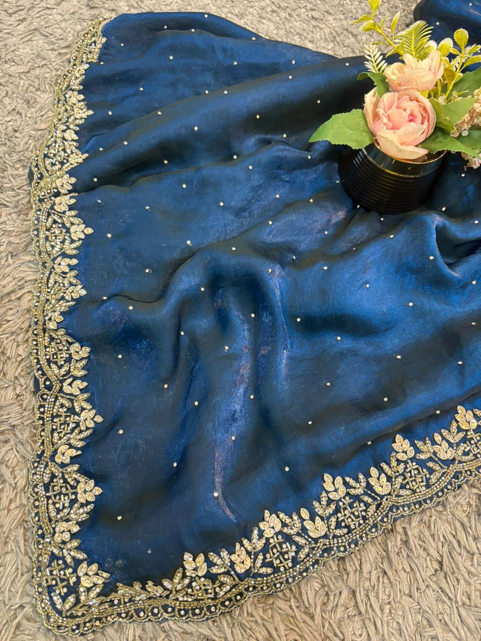 Madhuri Velvet Satin Saree