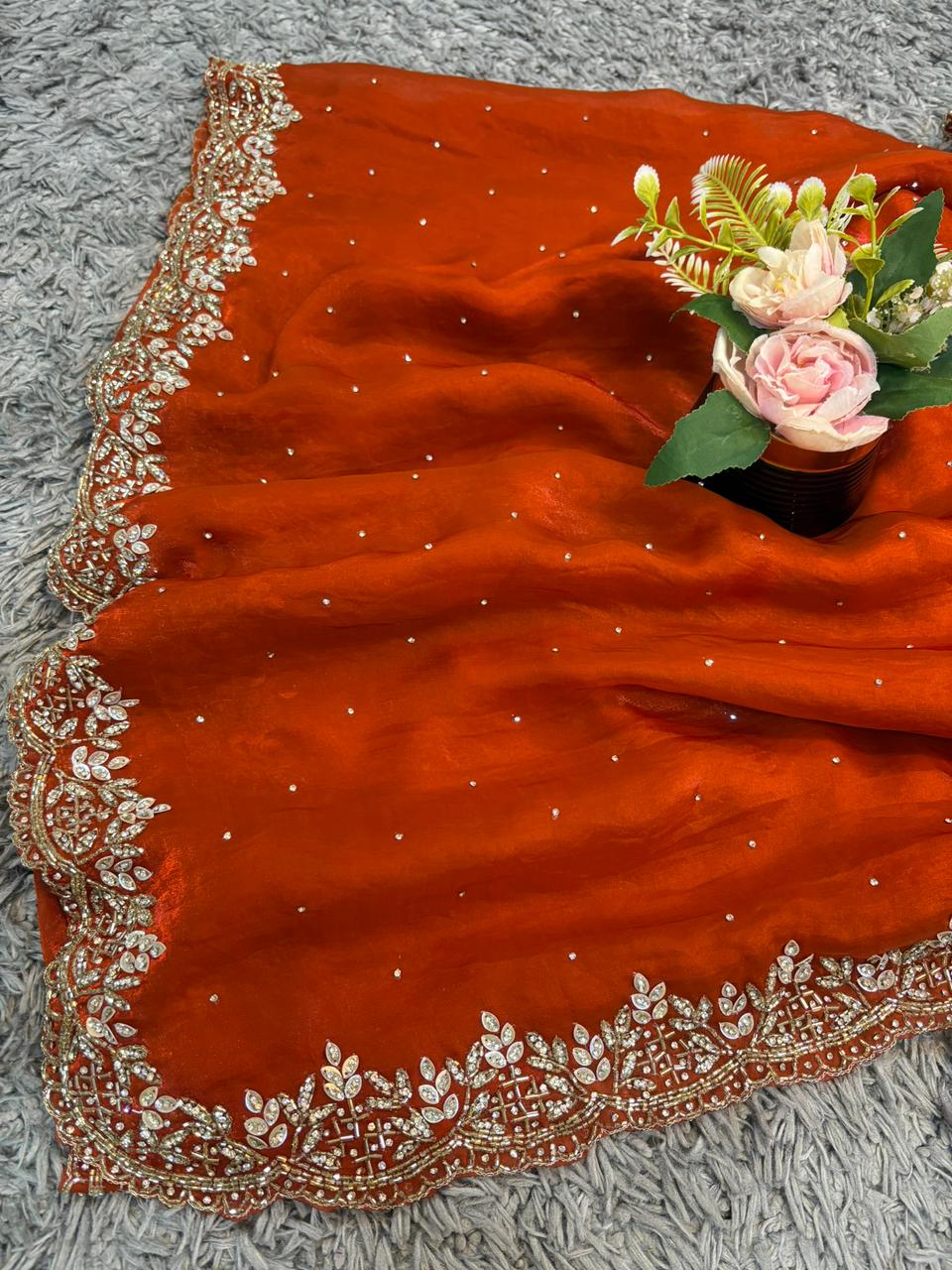 Madhuri Velvet Satin Saree