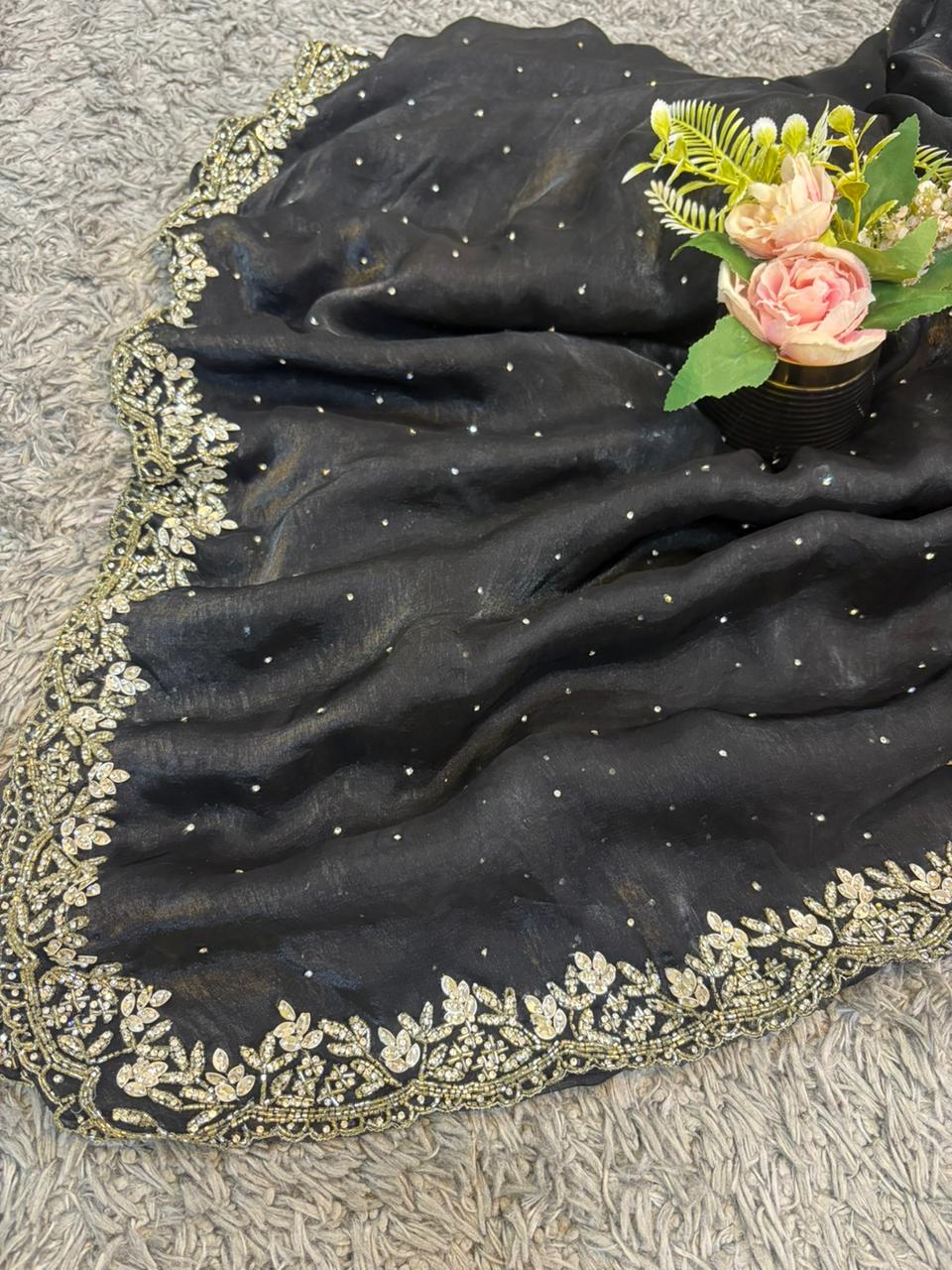 Madhuri Velvet Satin Saree