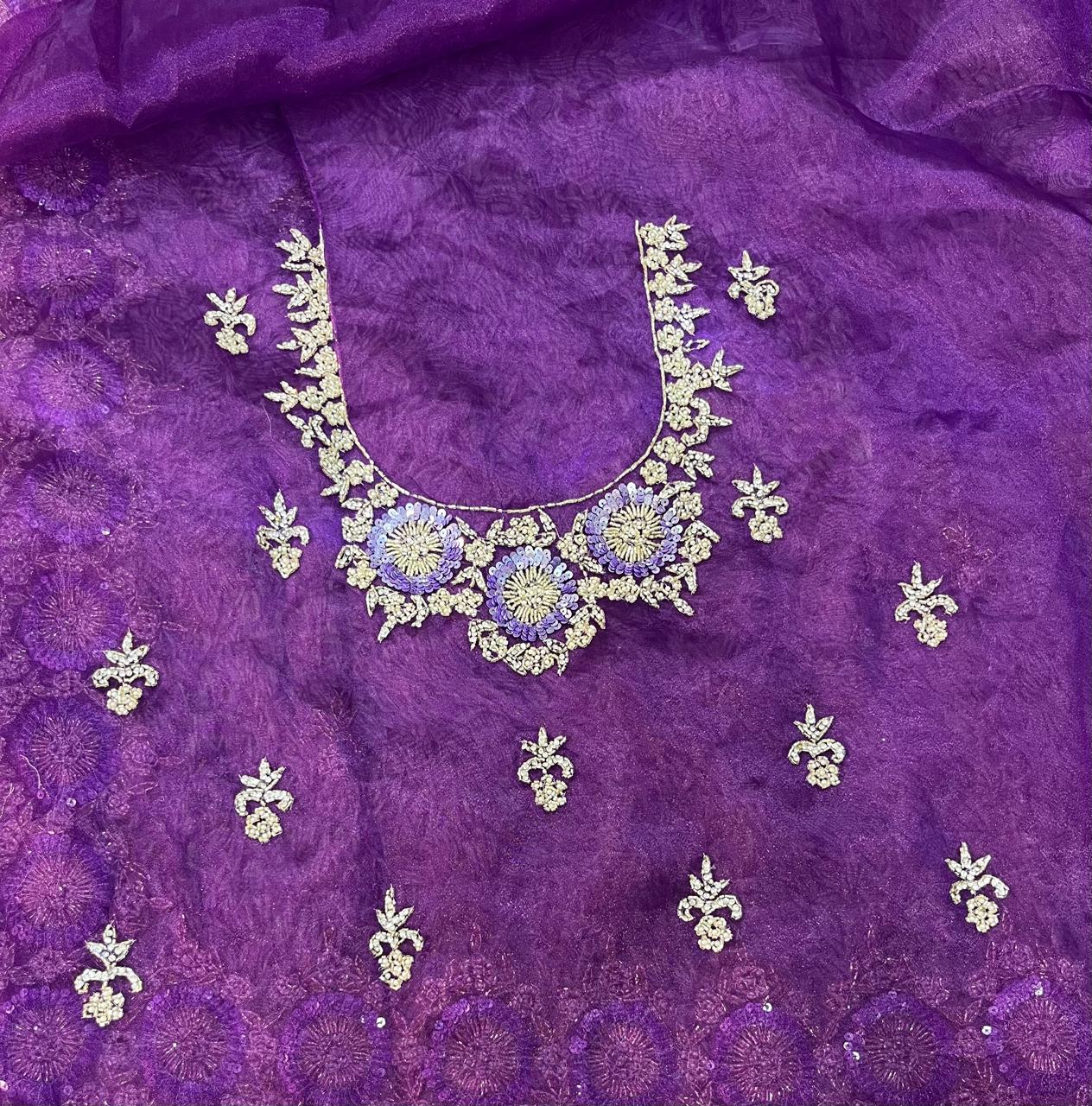 Ravina Premium hand worked tissue organza sarees