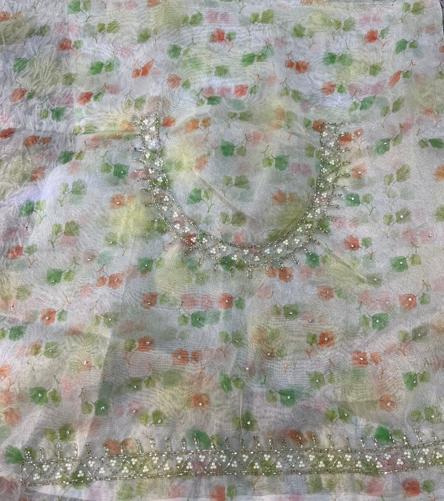 Priti Digital Print Tissue Organza Sarees