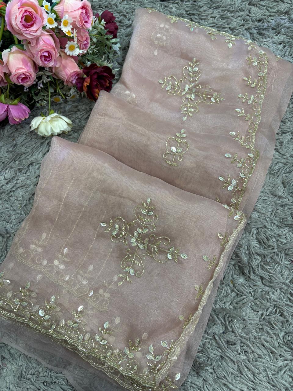 Isha tissue organza saree