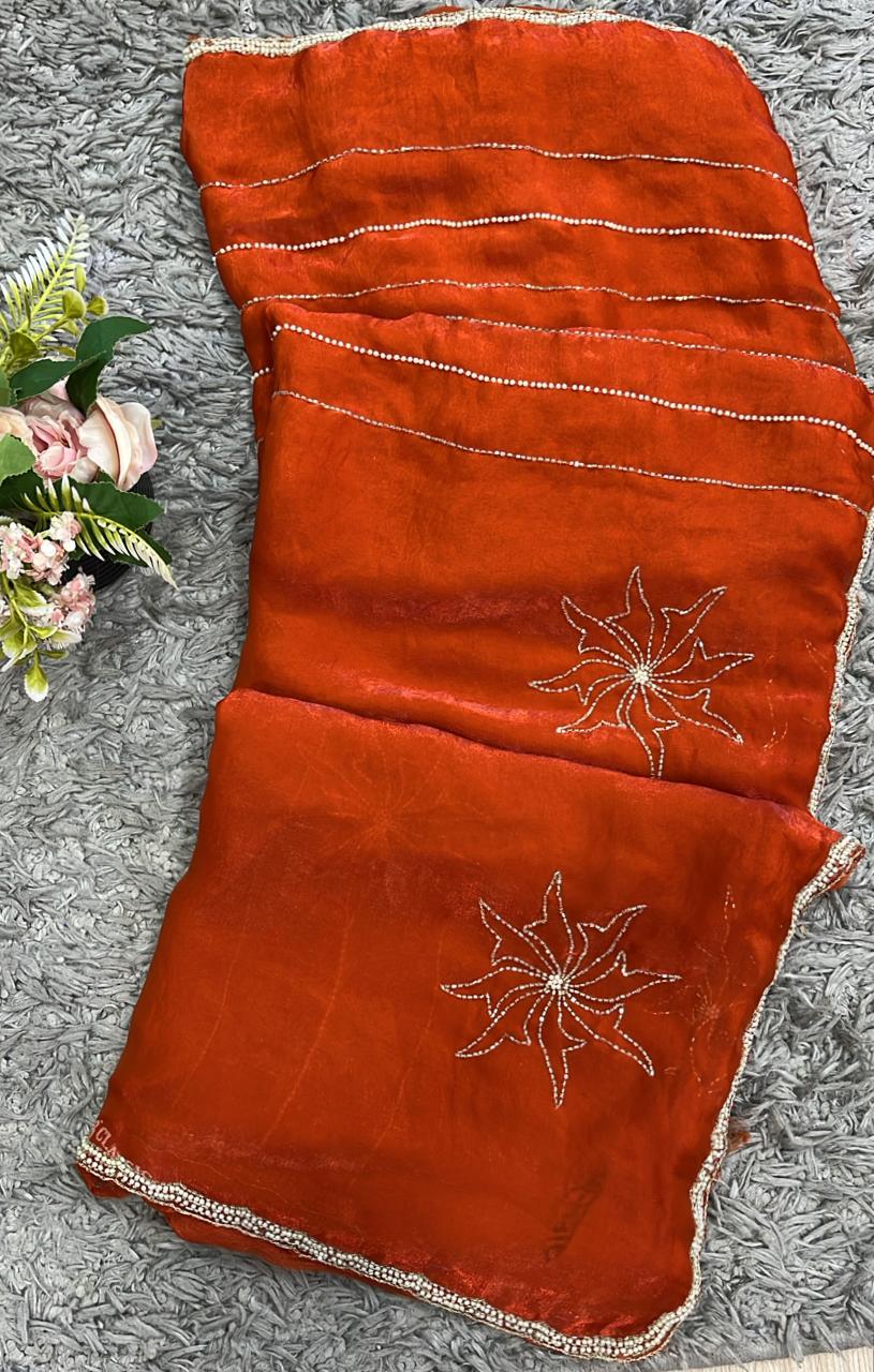 Pihu Fendy Satin Saree – Rich Satin Finish, Hand-Elegance