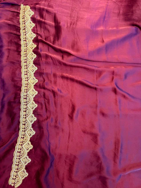 Jhalak Exclusive Designer Satin Saree