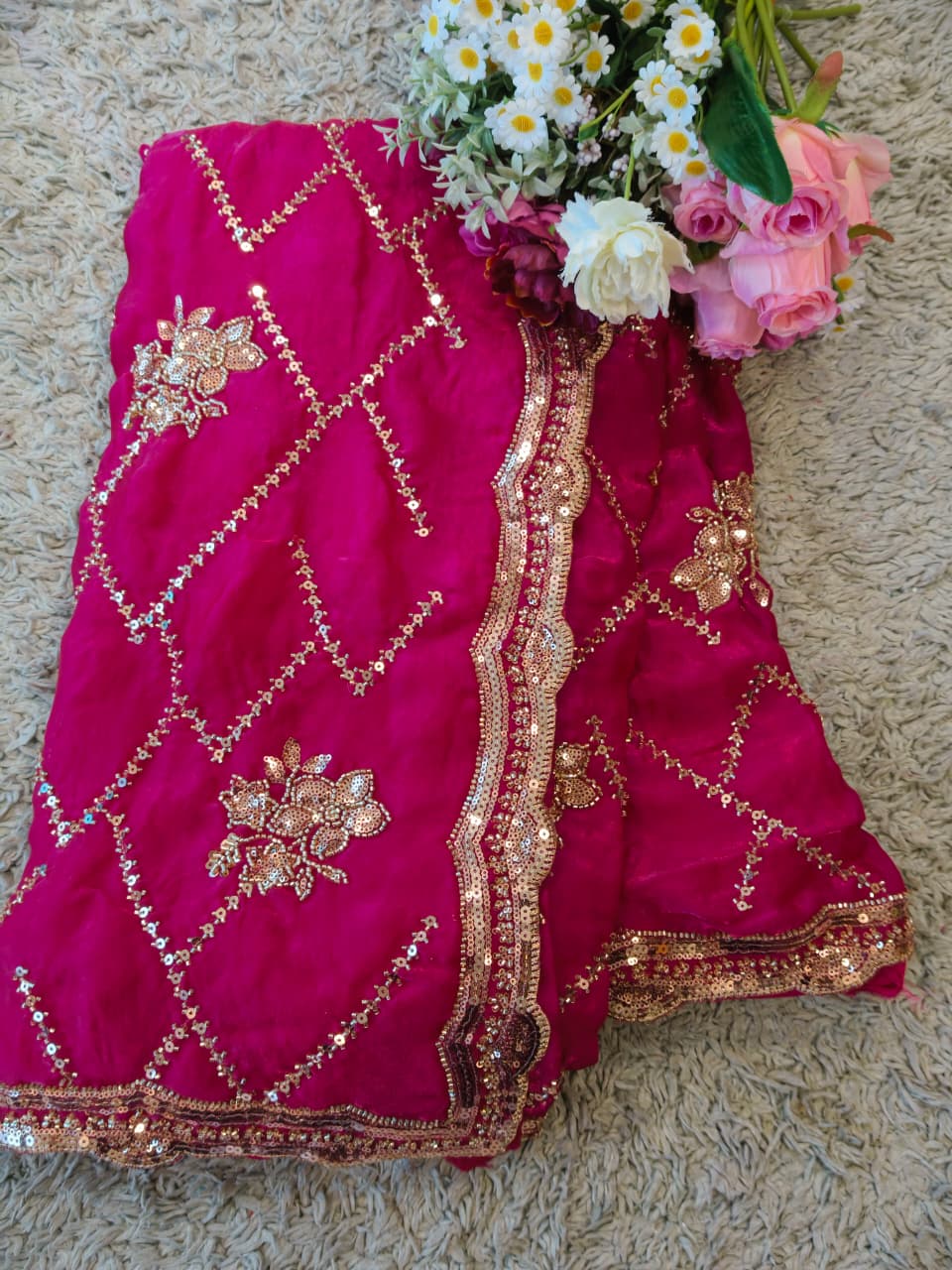 Mayuri Fendy satin sarees with allover heavy work
