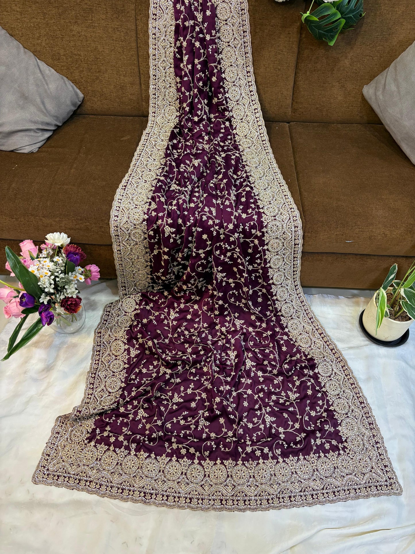 Jhalak Exclusive Designer Satin Saree