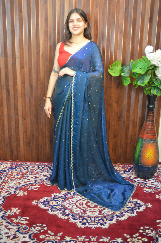 Zeelu Velvet Satin Saree – Luxe Velvet-Satin Finish