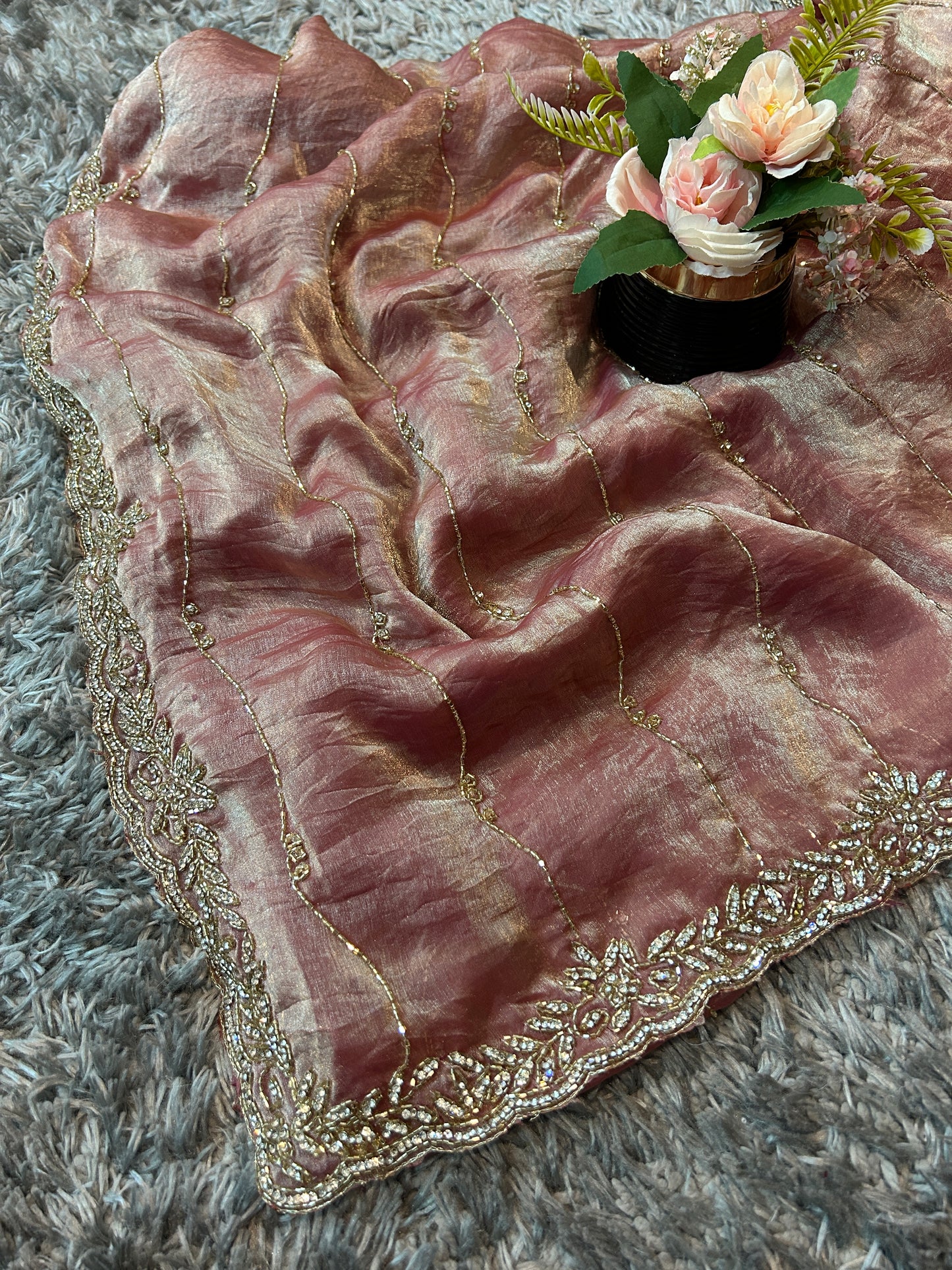 Chandni Velvet Satin Saree