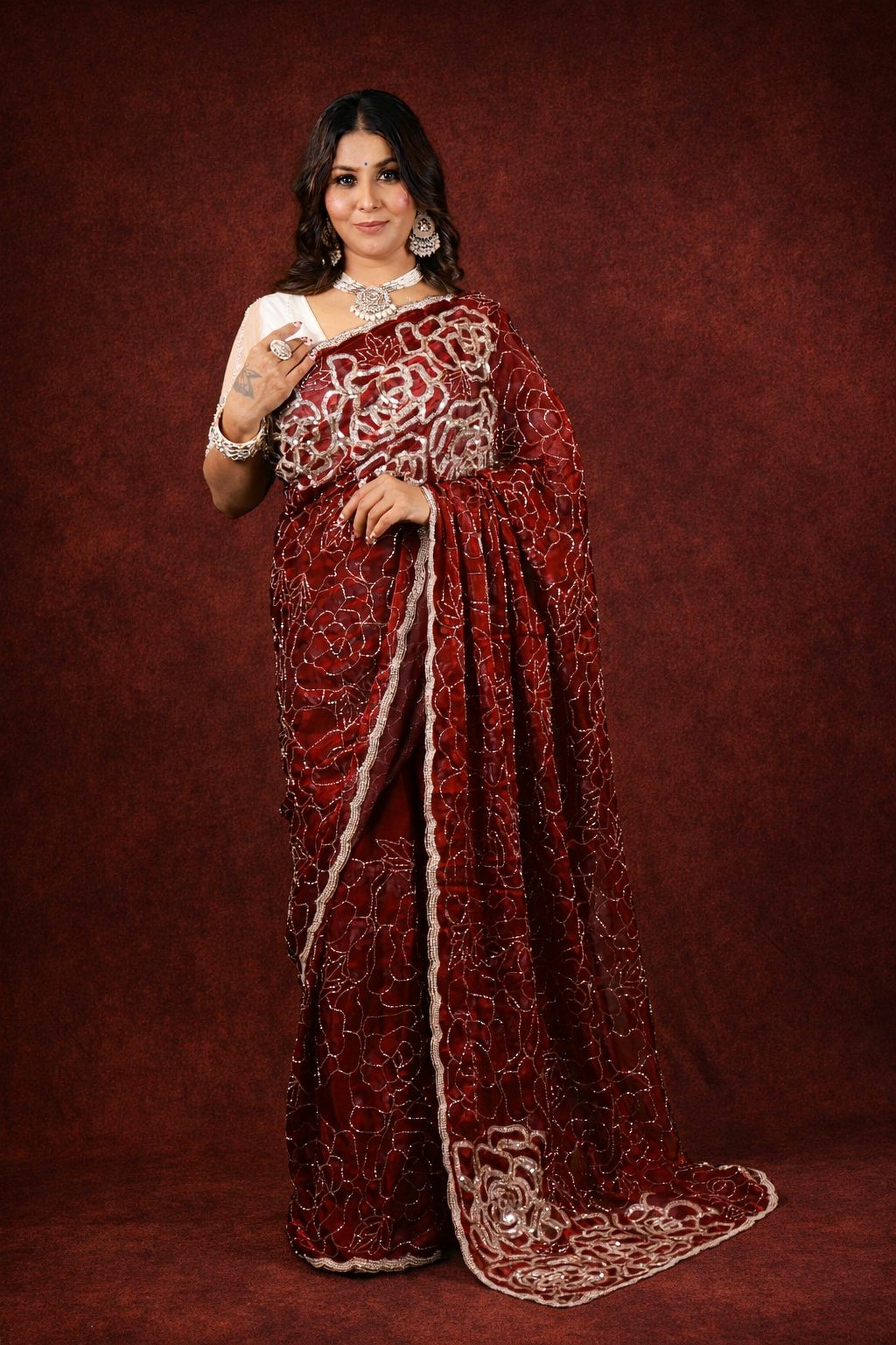 Exclusive Pataka Fendy Satin Saree