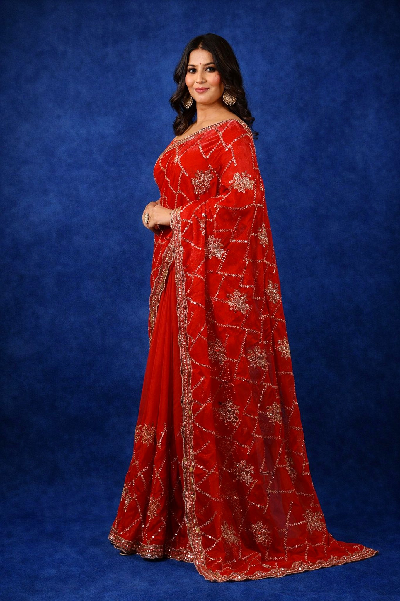 Mayuri Fendy satin sarees with allover heavy work