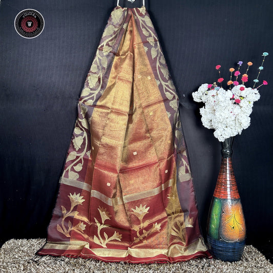 Exclusive Pure Tissue Maslin Jamdani saree
