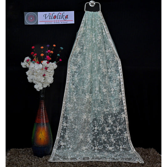Exclusive Designer Net Sarees with allover Chikankari and sequin work
